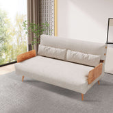 Beige and brown convertible foldable sofa upholstered in tech fabric for versatile living spaces main product image